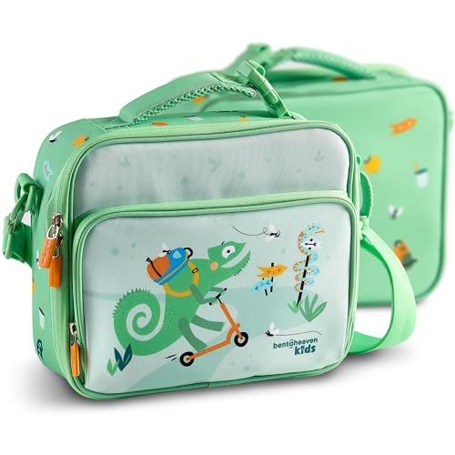 Bentoheaven Bento Lunch Bag for Kids, Large Insulated Tote, Green