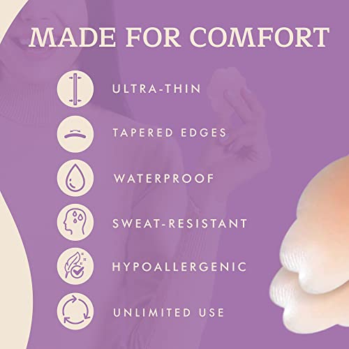 Shapeez – Nippeez Non-Adhesive Nipple Covers, Reusable Breast Petals Nipple Covers, Non-Allergenic Silicone Nipple Cover With Tapered Edges, Water-Resistant Nipple Petals, 4-Inch Wide Boob Pasties #TOP2