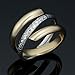 Kooljewelry 14k Two-tone Yellow and White Gold Diamond-cut Bypass Ring (size 8)