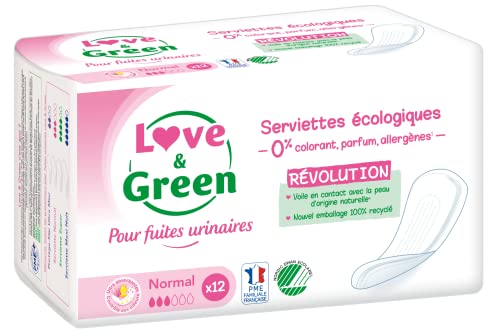 Love & Green ServiettesFuites urinaires/ Incontinence légère Normal x 12 - Lot de 2 Cover