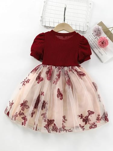 Image of TAGAS Girls Embroidery Pattern Cap Sleeve A-line Knee-Length Dress