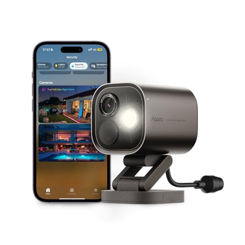 Aqara 4MP Camera Hub G5 Pro PoE, Real Colour Night Vision Surveillance Camera Outdoor, HomeKit Secure Video, Thread Border Router, Local Detection, Thread/Zigbee, Supports Alexa Google SmartThings