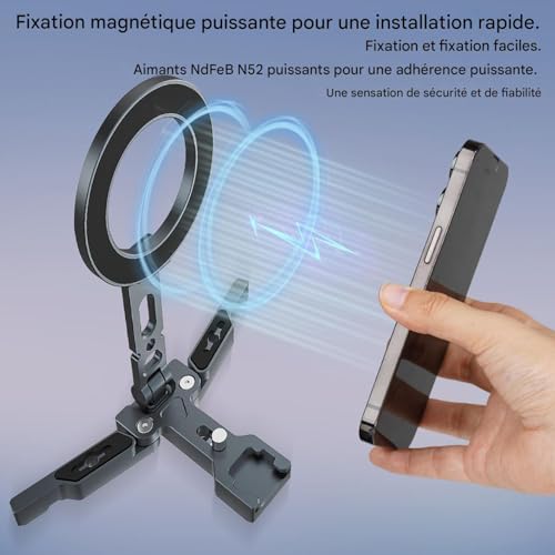 Support magnétique téléphone trépied bureau smartphone avion - 7
