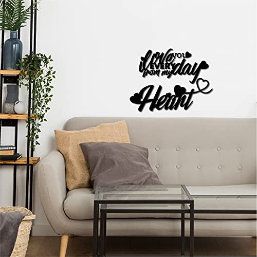 Image of eCraftIndia I Love You Everyday From My Heart Wooden Wall Decor for Living Room Bedroom | Home Wall Decor Items | Wall Art for Home Decor | Valentine Gift for Girlfriend Boyfriend Husband Wife Her Him