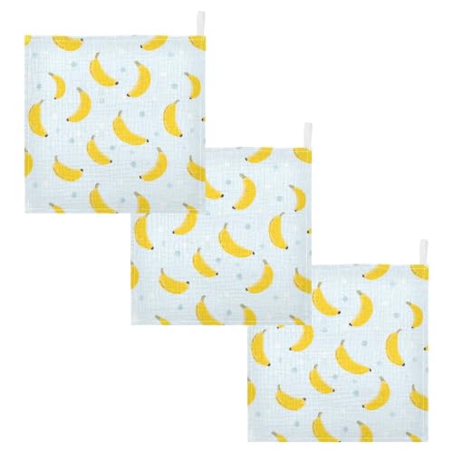 Image of vvfelixl Yellow Cute Banana Baby Burp Cloths Baby Muslin Washcloths for Boys Girls Cotton Babys Face Towel for Newborn Soft 11.8 X 11.8 in, 5 Pack