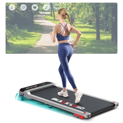 BLACK LORD Cinta de Correr, Andador para Taller en casa, Equipo de Gimnasia, 3.2CV, Inclinación 4%, Portátil de Escritorio, Control Remoto Bluetooth, Entrenador aeróbico Cardiovascular, Plata