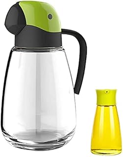 Butelka z dozownikiem oliwy z oliwek, ampułka z oliwą i octem, ampułka z dozownikiem octu, butelka oleju Butelki do dozowania octu z przezroczystego szkła z szczelnym dziobkiem ze