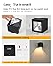 LUHLEE Solar Wall Lights Outdoor,Square Modern Solar Wall Sconce IP65 Waterproof Down Lighting Outdoor Lights for House,Porch,Garden,Yard, Patio,Fence Decor