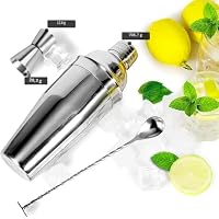 Cocktail-Shaker-Set, 750 ml, Getränkemixer mit integriertem Sieb, Messbecher und Rührlöffel zum Mischen von Getränken, Margaritas, Anfängerfreundlicher Edelstahl-Mixer, Barutensilien-Werkzeug – Ansicht 3