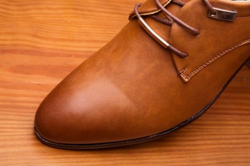 Men's Oxford Shoes Leather Dress Shoes Brown3