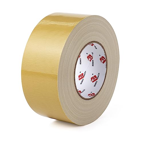 BOMEI PACK Tan Brown Duct Tape 2 Inch x 60 Yards 9Mil Thick Heavy Duty Light Brown Duct Tape Waterproof and Tear by Hand Industrial Grade Residue Free Flexible and All Weather-Value for Repair
