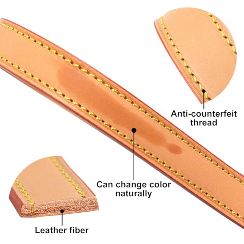 Image of Genuine Vachetta Leather Shoulder Bag Strap Crossbody Replacement Adjustable for Speedy Handbag or Purse(Deep Beeswax-Width:0.70in&Adjustable Length:39.4-47.2in)