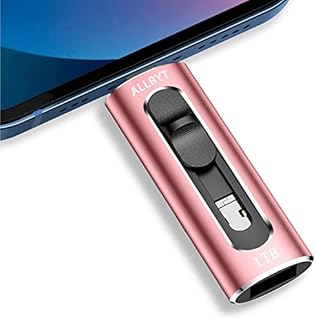 ALLBYT iPhone Flash Drive1TB Memory Stick, USB 3.0 iPhoto Stick Thumb Drive External Storage USB Flash Drive Compatible with iPhone and iPad,Android and Computers -Pink