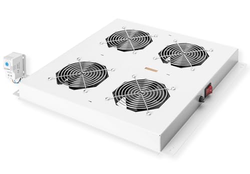 ROLINE Unité de Ventilation de Toit 19 Pouces, 4 Ventilateurs, Thermostat, Gris