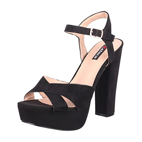 Elara Damen Pumps Bequeme Peep Toe Pumps Trendige Plateau High Heels...