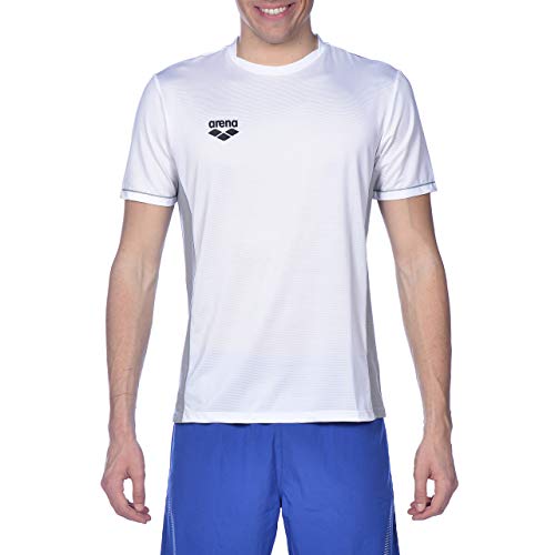 Arena Standard Team Line Tech Short Sleeve T-Shirt for Men and Women, White, XXS