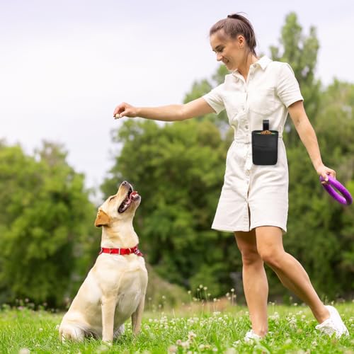 Aomig Leckerlibeutel für Hunde Hundeleckerli Tasche Bauchtasche Hundetraining Bauchtasche Hund Gassitasche Futterbeutel Hunde Apportierbeutel Hunderassen Leckerlitasche Gassigehen Hundetraining (Grau)