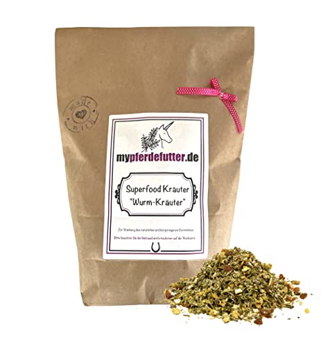 mypferdefutter Wurm-Kräuter für Pferde 100% Natur PUR - Pferdekräuter frei von Zusätzen für Dein Lieblingspferd - unterstützt vorbeugend gegen Wurmbefall (1000 g)