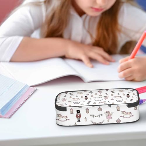 Image of Princess Soldier Pencil Holder Bag Xmas Nutcracker Horse Trumpet Drum Pencil Case College Office School for Teens Boy Girl