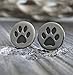 Dog Paw Stud Earrings Polished Sterling Silver Handmade in USA