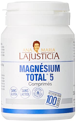 Ana Maria Lajusticia - Magnésium Total 5 - 100 comprimés. Diminue la fatigue et le manque d’énergie, améliore le fonctionnement du système nerveux. Boîte pour 50 jours de traitement Cover