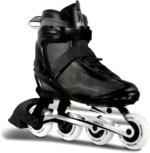 Image of Inline Skates PRO for Adult Women - ABEC-9 Bearing with Breathable Lining for Male Female, Optional Brake, Size W 6-9, Black