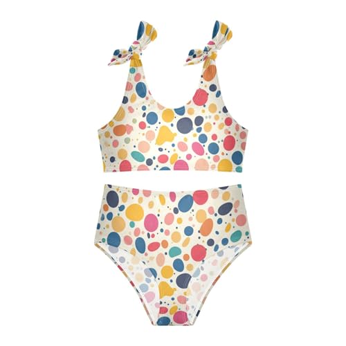 KLL Cute Colorful Irregular Polka Dot Girls' Two Piece Bikini Sets Scoop Neck Swimming Swimsuit Swimsuit3