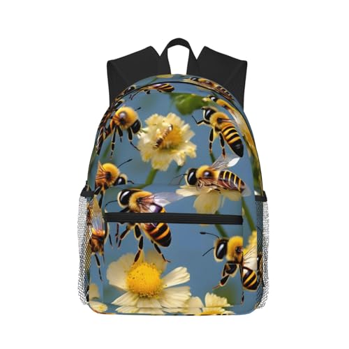 Sac à dos imprimé rose pour homme et femme grand compartiment de voyage décontracté