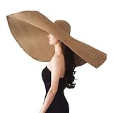 90CM Oversized Beach Straw Hats for Women Floppy Wide Brim Big Sun Hat