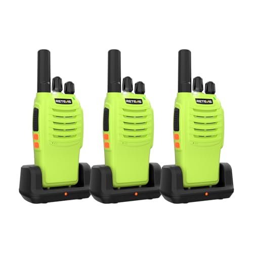 Retevis H777 Walkie Talkies, PMR446 Walkie Talkies for Adults with Rechargeable Batteries, Easy to Use, One-Key Alarm, Type-C, LED Light, Two Way Radio Communication for Outdoor, Camping (3 Pack)