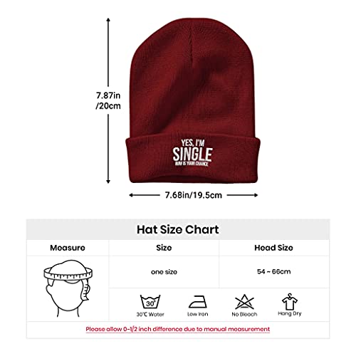 Image of Embroidery Goth Beanie Knit Hats for Men & Women, Embroidery Winter Hats Skull Cap