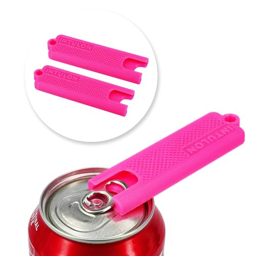 Intulon Soda Can Tab Opener, Pop Tab Lifter for Easy Opening - Compact Kitchen Gadget for Seniors, Arthritis Friendly, Portable Pocket Tool (Pink, Regular (2 Pack))