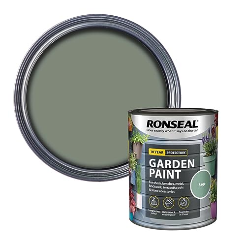 SAVING HUB Fence Paint Garden Shed Paint 750ml - Exterior Wood Paints Tin Waterproof, Weatherproof Paints - For Benches, Metal, Brickwork, Terracotta Pots, Stones Tin (Sage)
