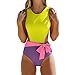 Bikini Retro Vintage Sexy Belt Bathing O - Cuello Knot Swimwear Fashion Swimmit Strap Bikini Mujeres Solida Uno - Pieza Swimswears Mujer Bikini