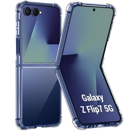 Image of TheGiftKart Crystal Clear Back Cover Case for Samsung Galaxy Z Flip 7 5G | Shock Proof 360 Protection | Hard Clear Back Cover Case for Samsung Galaxy Z Flip 7 5G (PC & TPU, Transparent Bumper)