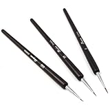 Longitud de puntas: 1 cm, 0,8 cm y 0,5 cm. Longitud de pinceles: 18 cm, 17,5 cm y 17 cm aprox.