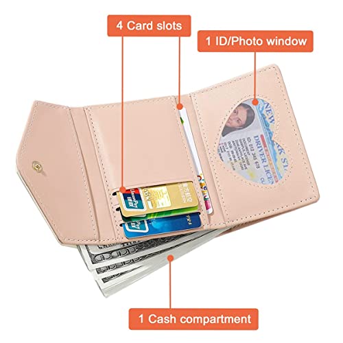 Cute Bow Embossed Wallet Small Wallet with Cash Credit Card Holder ID Window for Women Girls2