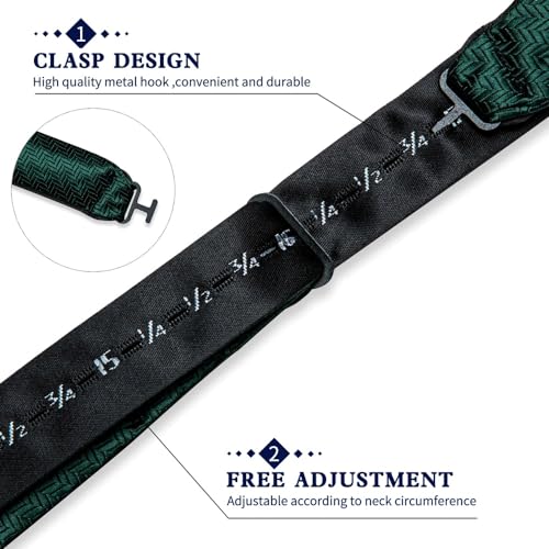 Set de Corbata de Moño Formal con Pañuelo y Gemelos miniatura 6
