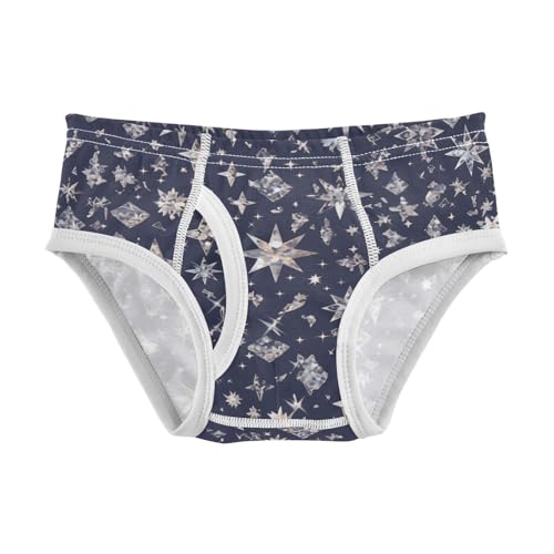 Sliver Glitter Texture Silver Sparkle Toddler Boys Pure Cotton Kids Underwear Cute Children Undies