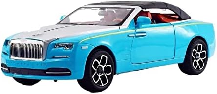 LOKGIE Scale Model for Rolls-Royce Yaoying Car Model Alloy Convertible Sound and Light Pull Back Car Decoration Gift 1:24 Metal/Plastic (Color : Blue)