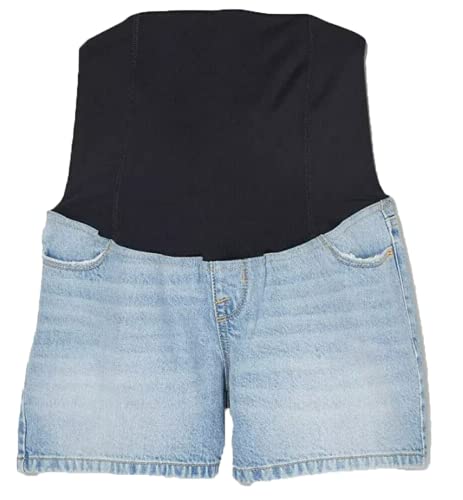 Isabel Maternity By Ingrid & Isabel Women's Crossover Panel Midi Maternity Jean Shorts - (12/31, Light Blue) #TOP21