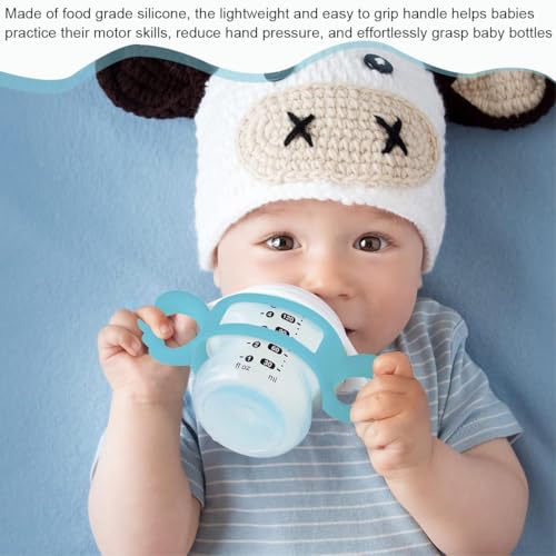 3er-Pack Babyflaschengriffe, Flaschengriffhalter, Babyflaschengriff Silikon, Weithals-Babyflaschengriff, Babyflaschenzubehör mit kleinem Handgriff-Design