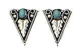 German Silver and Turquoise Collar Tips Screw On
