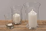 Color: Klar Windlicht, Kerzenglas 3er-Set aus Glas, rund, Verschiedene Größen, Höhe ca. 11 cm, 15 cm, und 20 cm