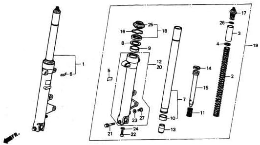 MC21 純正 フロントフォークOHセット 12点 ブッシュ無 NSR250R nsr サス NSR250 フォークシール *mn8