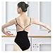 BNDDZBN Ballet Leotard Women Ballet Leotard Patchwork Color Gymnastics Leotards Ladies V-neck Backless Bodysuit Dance Costume Adult Yoga Dancewear(Black,L)