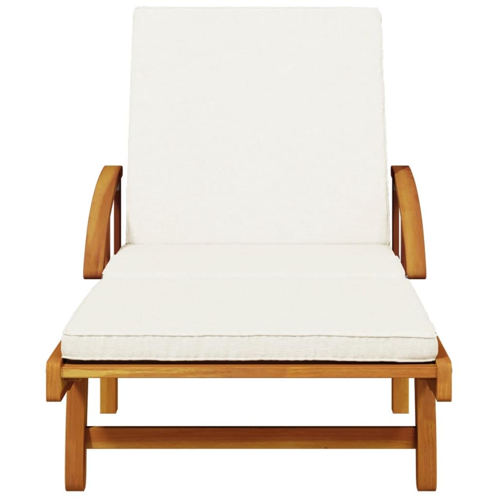 vidaXL Tumbonas con Mesa 2 Unidades Madera Maciza de Acacia