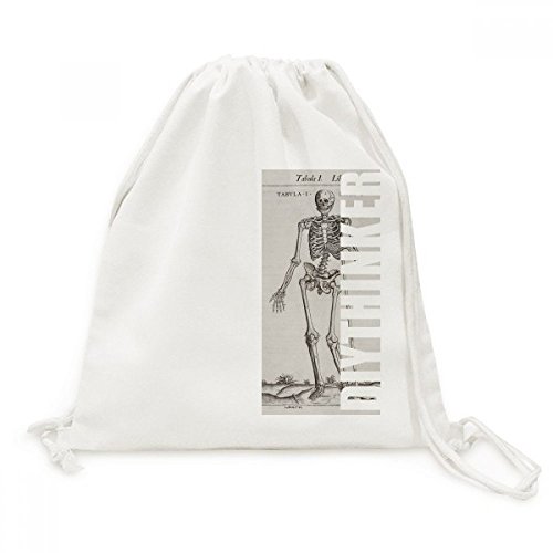 Sac de sport squelette humain toile sac à cordon voyage robuste