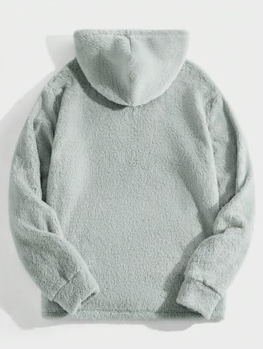 Image of TAGAS Unisex Fleece Hoodie - Ultra Soft Sherpa Pullover with Half-Zip & Kangaroo Pocket Sweatshirt Hoodie