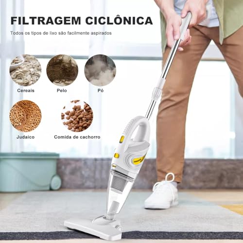 LuxLam Aspirador De Pó Vertical 2em1 Portátil Sem Fio Multiuso 220v